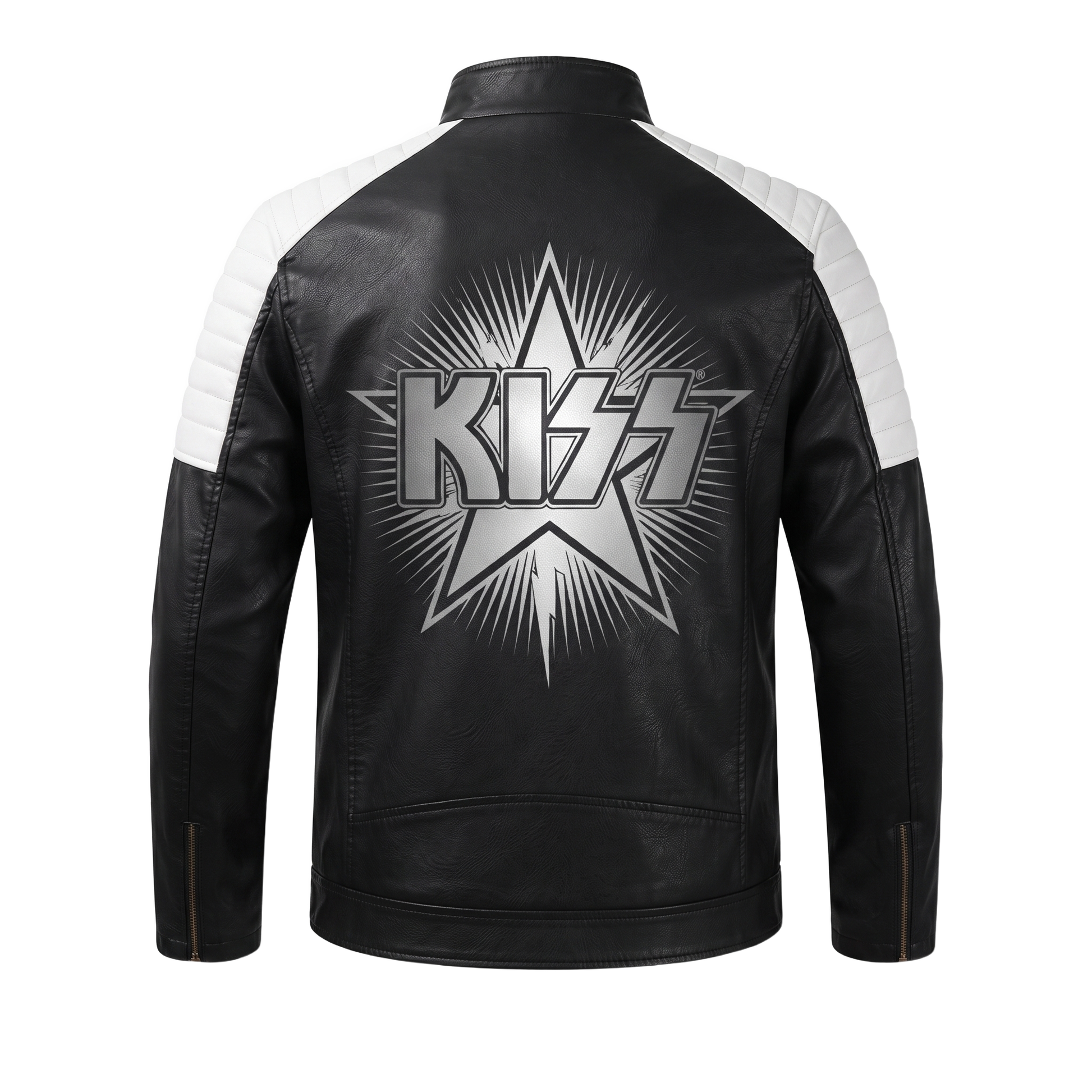 The Starchild jacket back — KISS logo over silver starburst