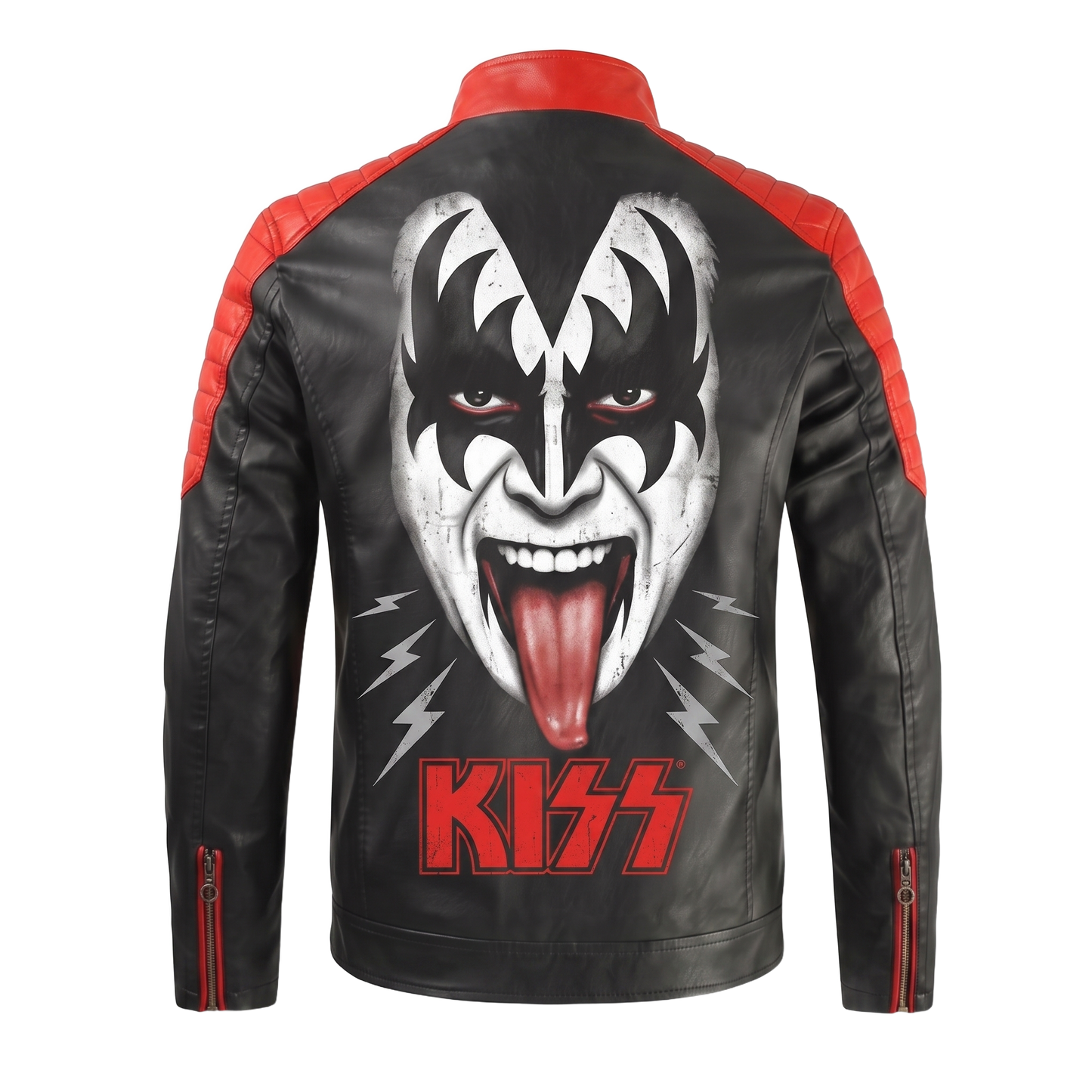 The Demon jacket back — huge tongue-out demon face and red KISS logo